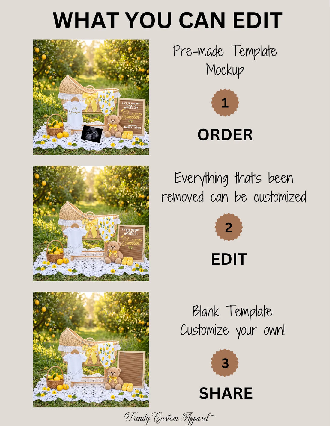Life is About to Get a Whole Lot Sweeter – Lemon Pregnancy Announcement Template, Editable Canva Digital Download TrendyCustomApparel™