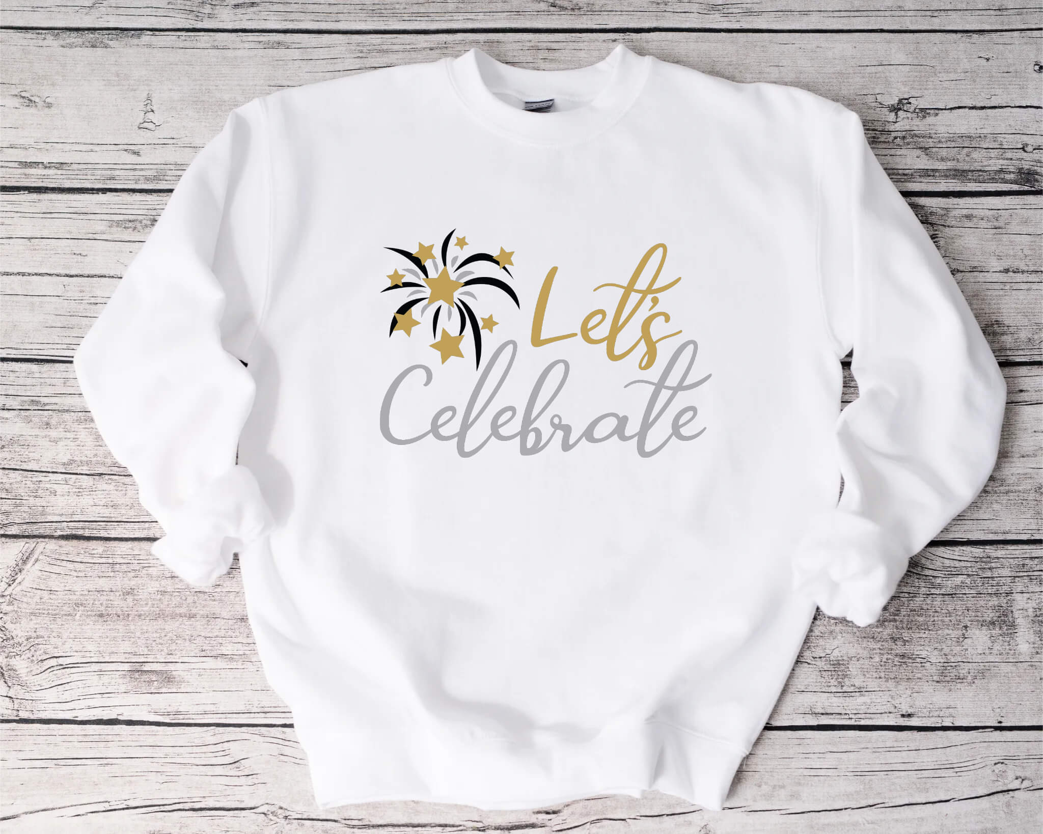 New Year's Let's Celebrate Women's Graphic Print T-Shirt