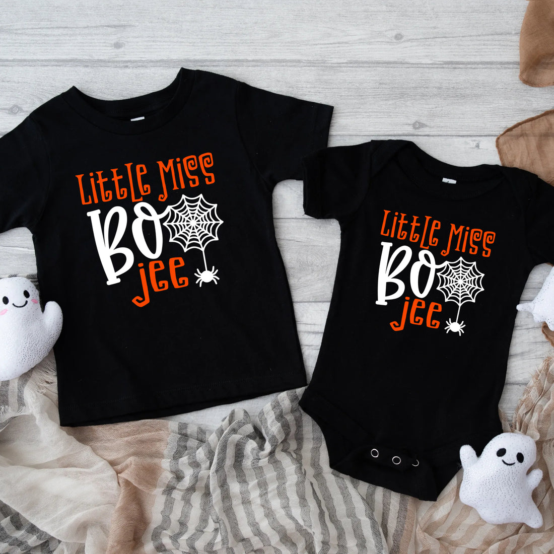 Impresión gráfica de la pequeña Miss Boo Jee de la niña de Halloween personalizable para bebés y niños pequeños