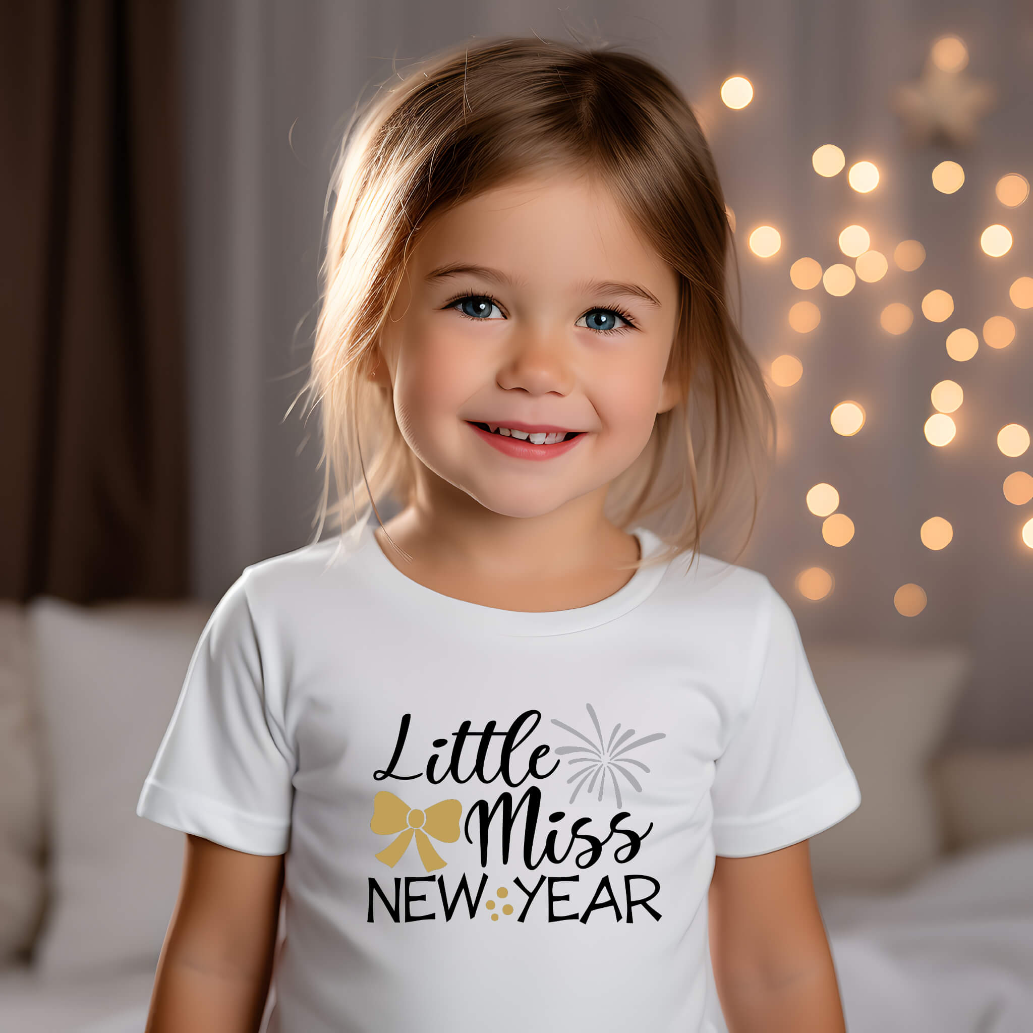 New Year's Fancy Little Miss New Year Baby Girl's Onesie Graphic Print T-Shirt