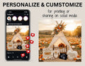 Adding A Little Turkey, Fall Turkey Digital Pregnancy Announcement, Boho Themed, Instant Download Template TrendyCustomApparel™