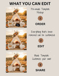 Adding A Little Turkey, Fall Turkey Digital Pregnancy Announcement, Boho Themed, Instant Download Template TrendyCustomApparel™