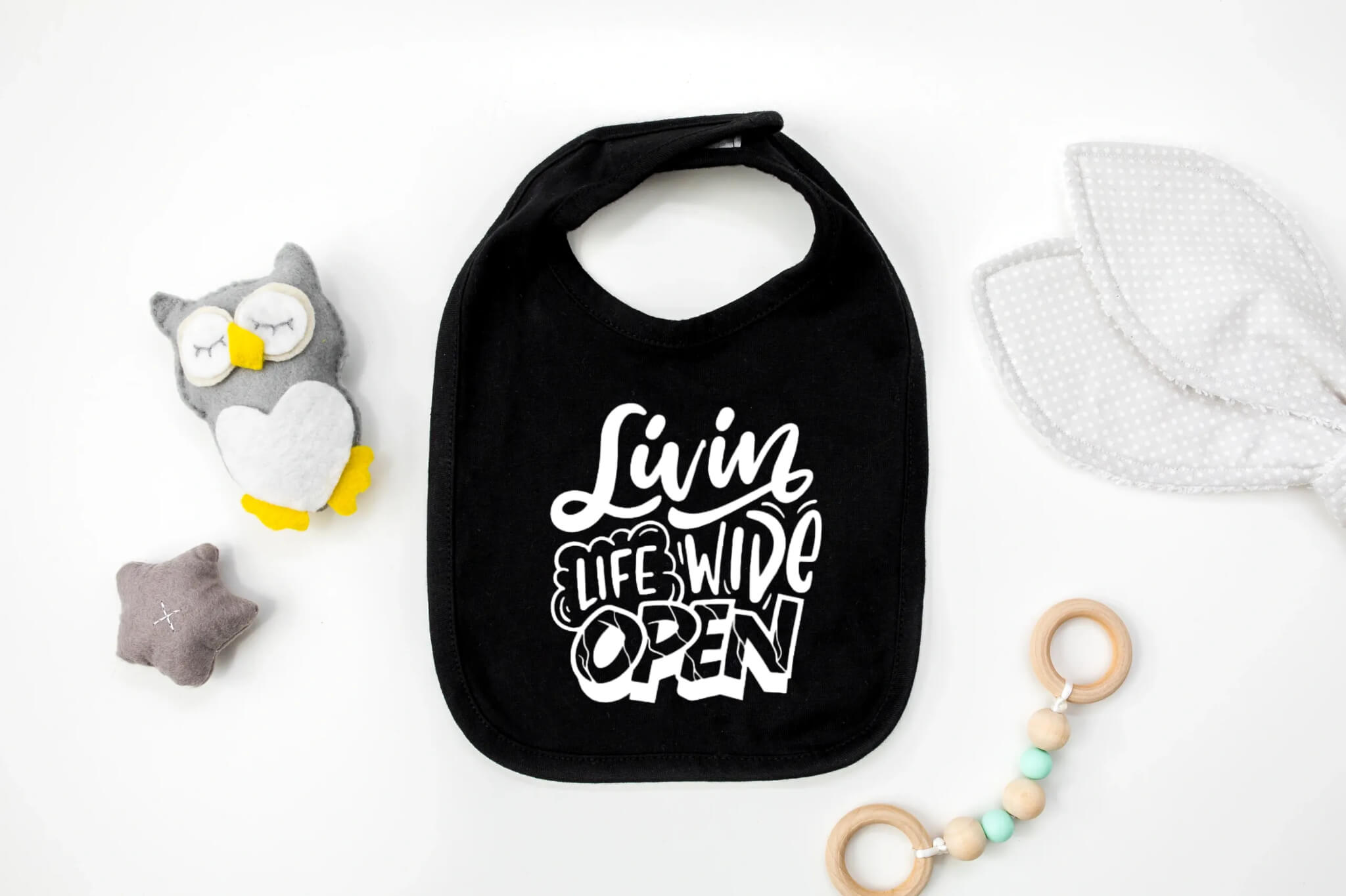 Racing - Livin Life Wide Open Dirt Bike Baby Bib One of A Kind Baby Shower Gift