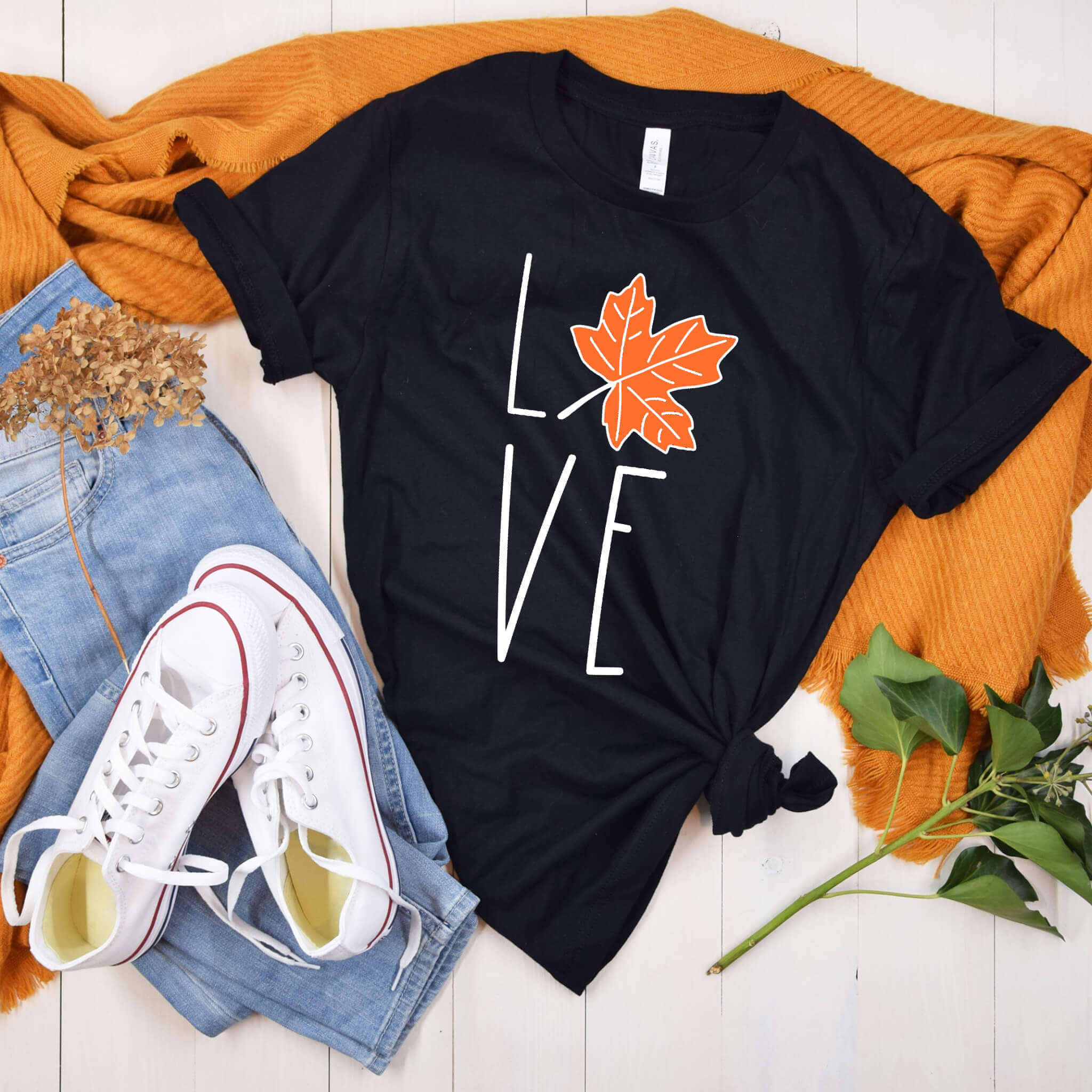 Fall Love Customizable Women's Graphic Print T-Shirt