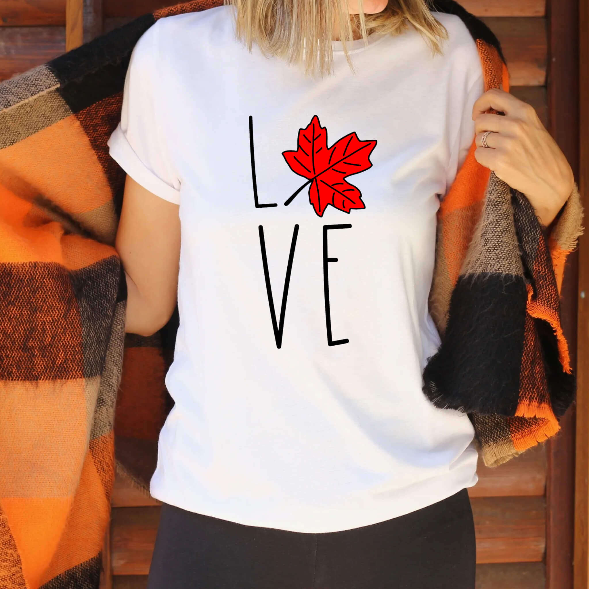 Fall Love Customizable Women's Graphic Print T-Shirt