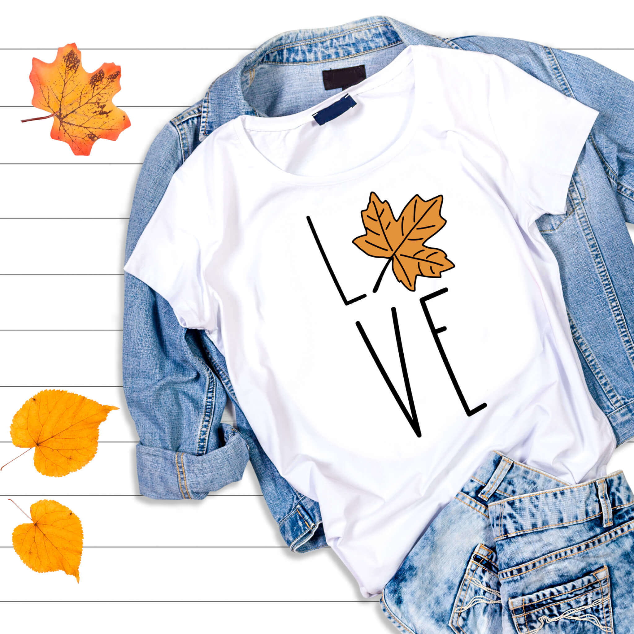 Fall Love Customizable Women's Graphic Print T-Shirt