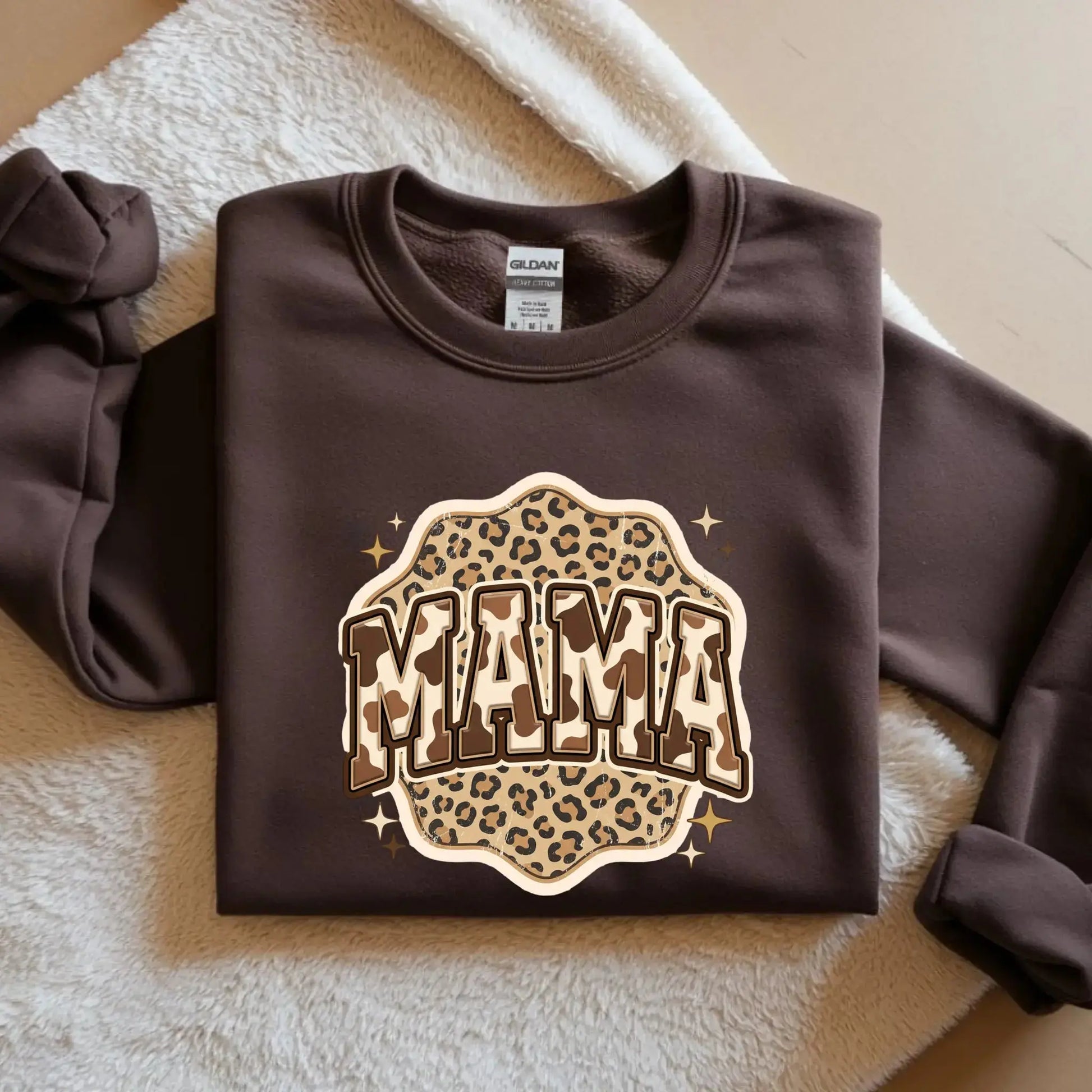 Mama Leopard Cow, Rustic Mom, Women's Western Print Shirt, Mother's Day Gift, Trendy Retro Text Sublimation Design - TrendyCustomApparel™