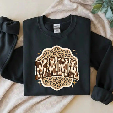 Mama Leopard Cow, Rustic Mom, Women's Western Print Shirt, Mother's Day Gift, Trendy Retro Text Sublimation Design - TrendyCustomApparel™
