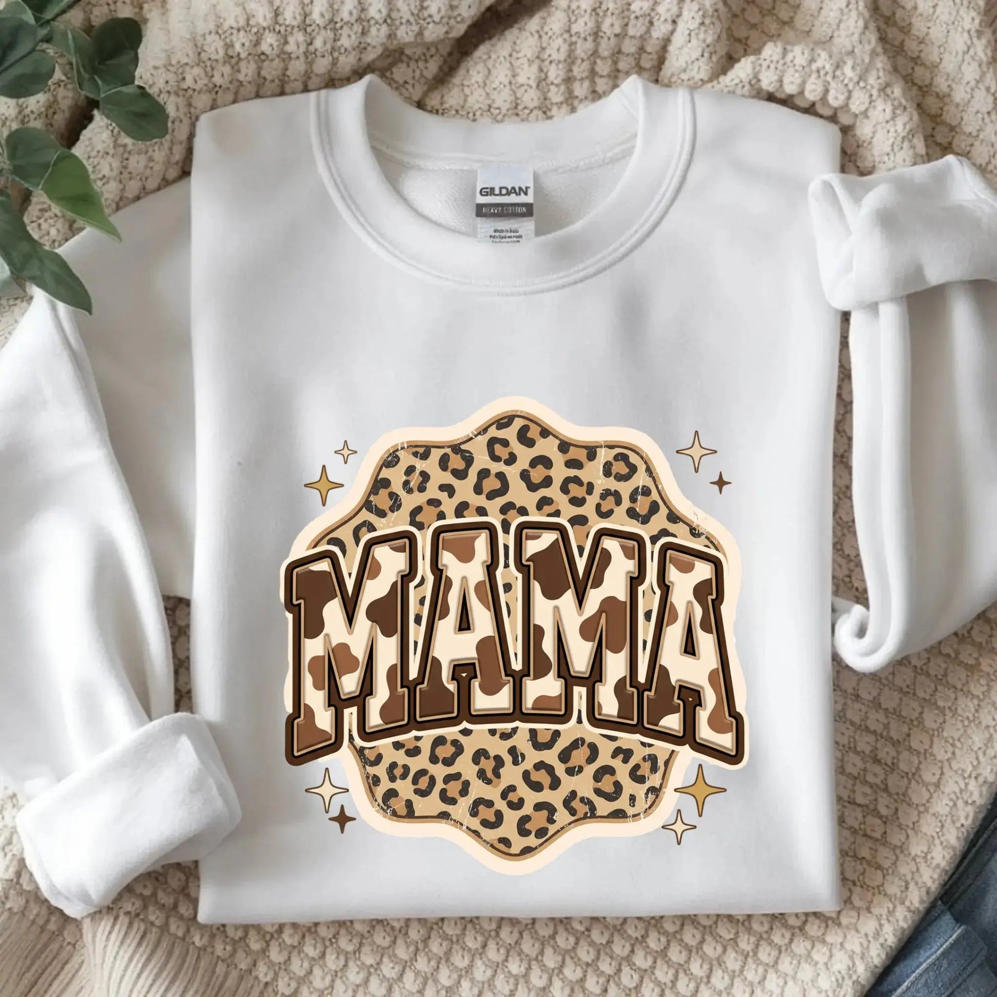 Mama Leopard Cow, Rustic Mom, Women's Western Print Shirt, Mother's Day Gift, Trendy Retro Text Sublimation Design - TrendyCustomApparel™