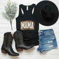 Mama Leopard, Rustic Mom, Retro Text Design, Mother's Day Gift, Women's Leopard Print Black Tank Top, Trendy Sublimation - TrendyCustomApparel™