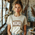 Mama Leopard, Rustic Mom, Retro Text Design, Mother's Day Gift, Women's Leopard Print Cream T-Shirt, Trendy Sublimation - TrendyCustomApparel™