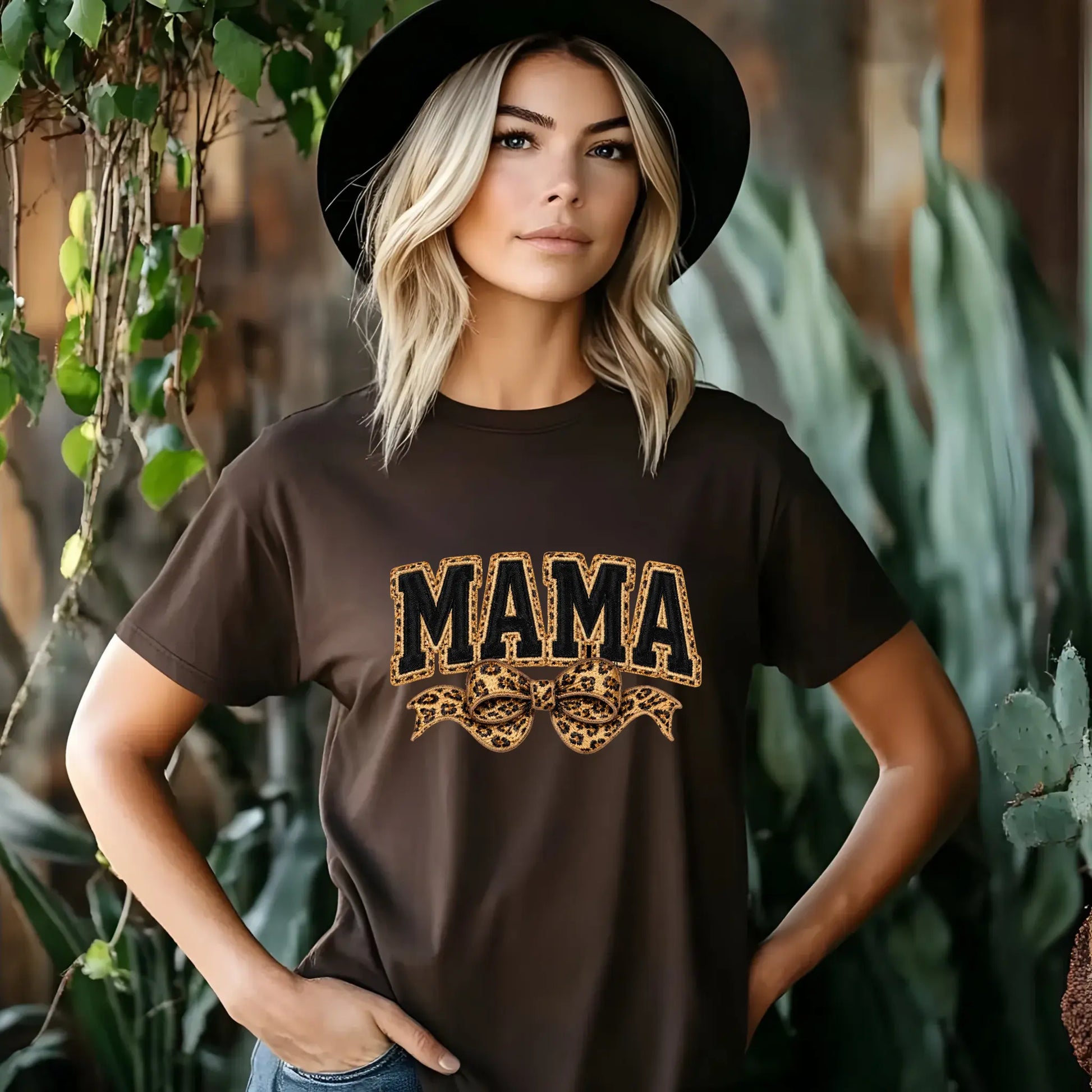 Mama Leopard Trendy Coquette Bow, Leopard Mama Yarn Sublimation, Varsity Mama Embroidery Shirt, Retro Mama, Mother’s Day Outfit - TrendyCustomApparel™