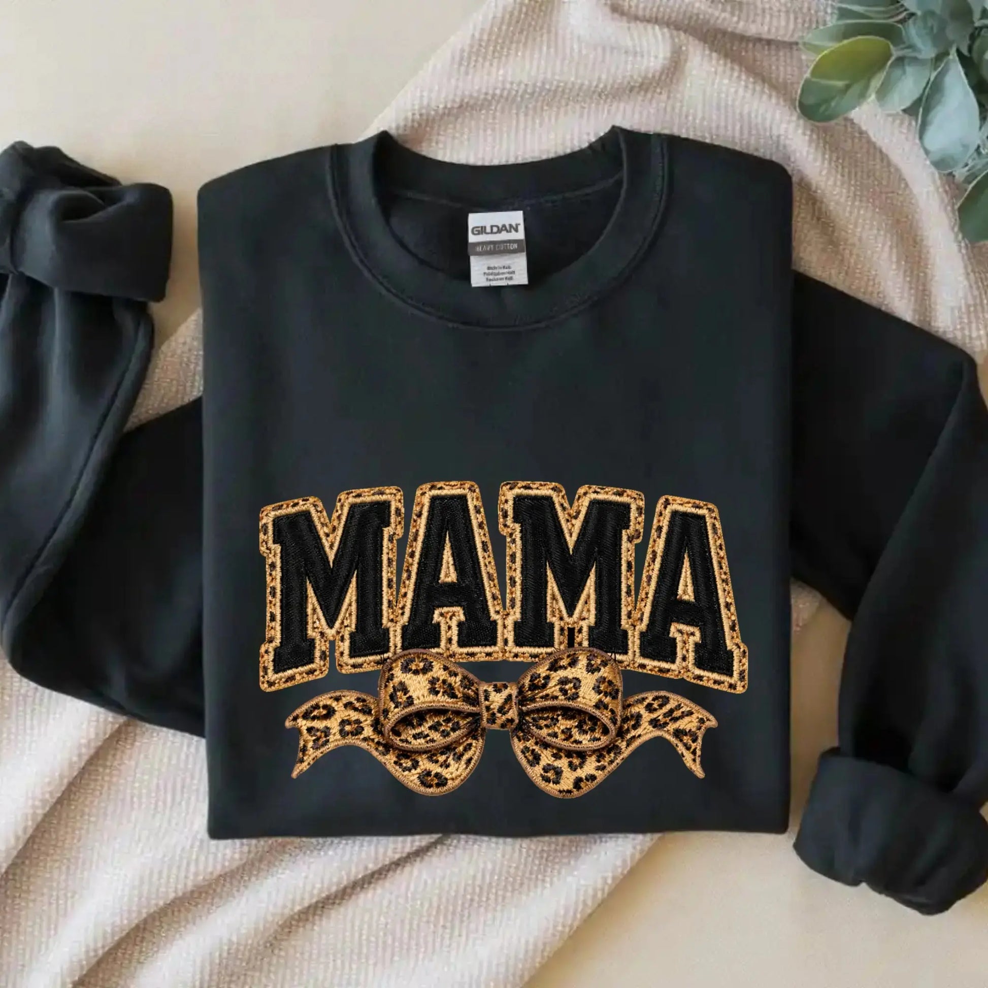 Mama Leopard Trendy Coquette Bow, Leopard Mama Yarn Sublimation, Varsity Mama Embroidery Shirt, Retro Mama, Mother’s Day Outfit - TrendyCustomApparel™