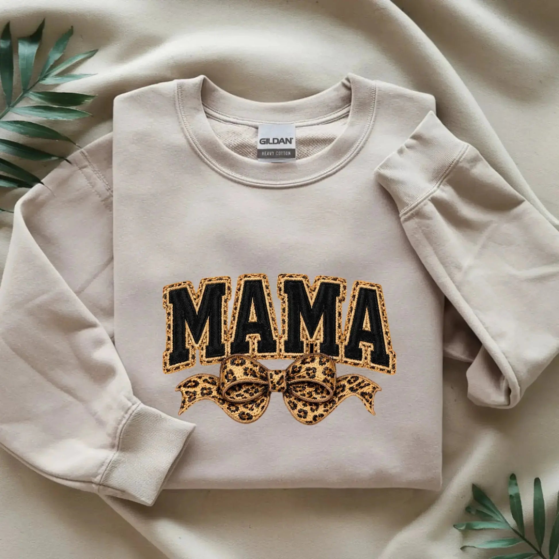 Mama Leopard Trendy Coquette Bow, Leopard Mama Yarn Sublimation, Varsity Mama Embroidery Shirt, Retro Mama, Mother’s Day Outfit - TrendyCustomApparel™