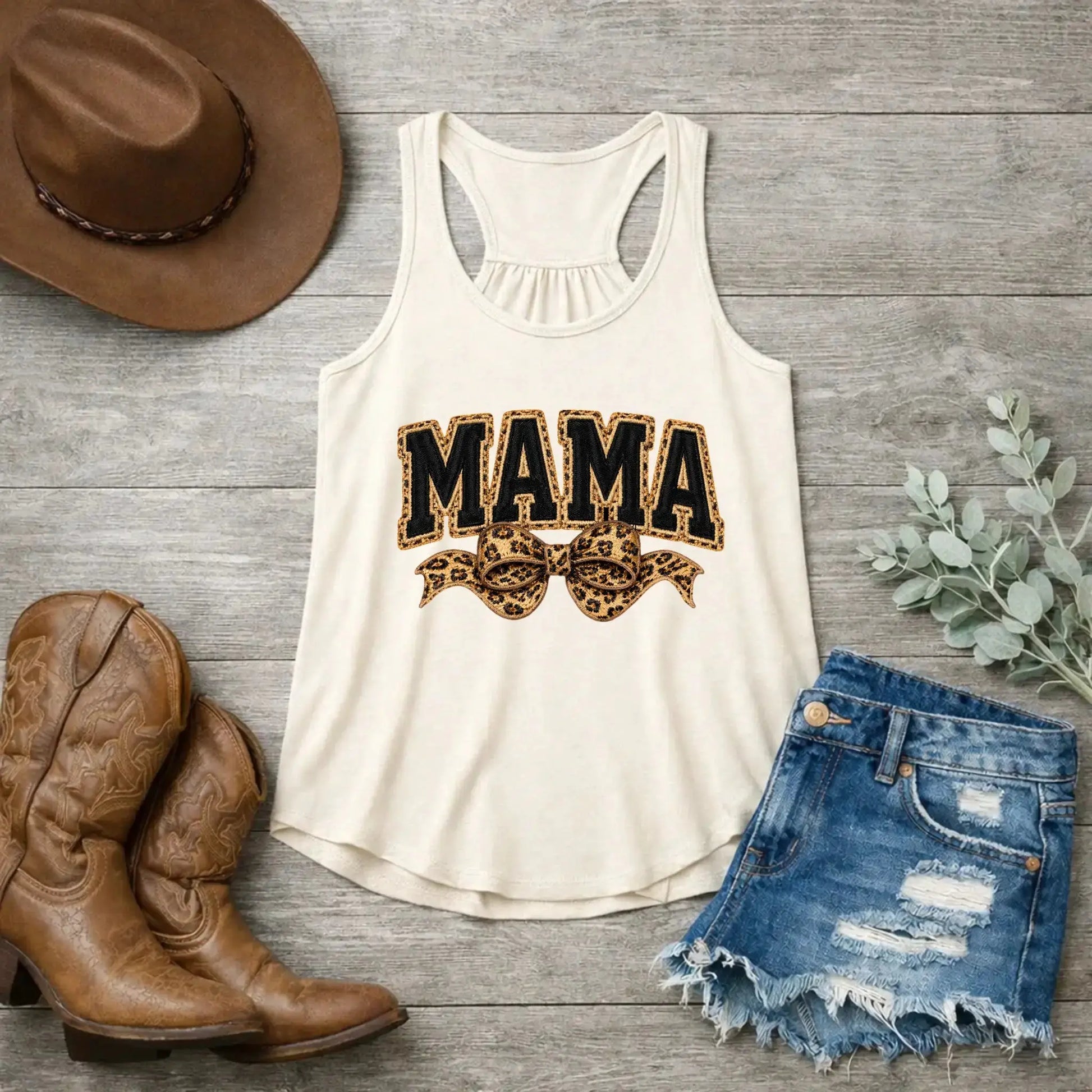 Mama Leopard Trendy Coquette Bow, Leopard Mama Yarn Sublimation, Varsity Mama Embroidery Shirt, Retro Mama, Mother’s Day Outfit - TrendyCustomApparel™