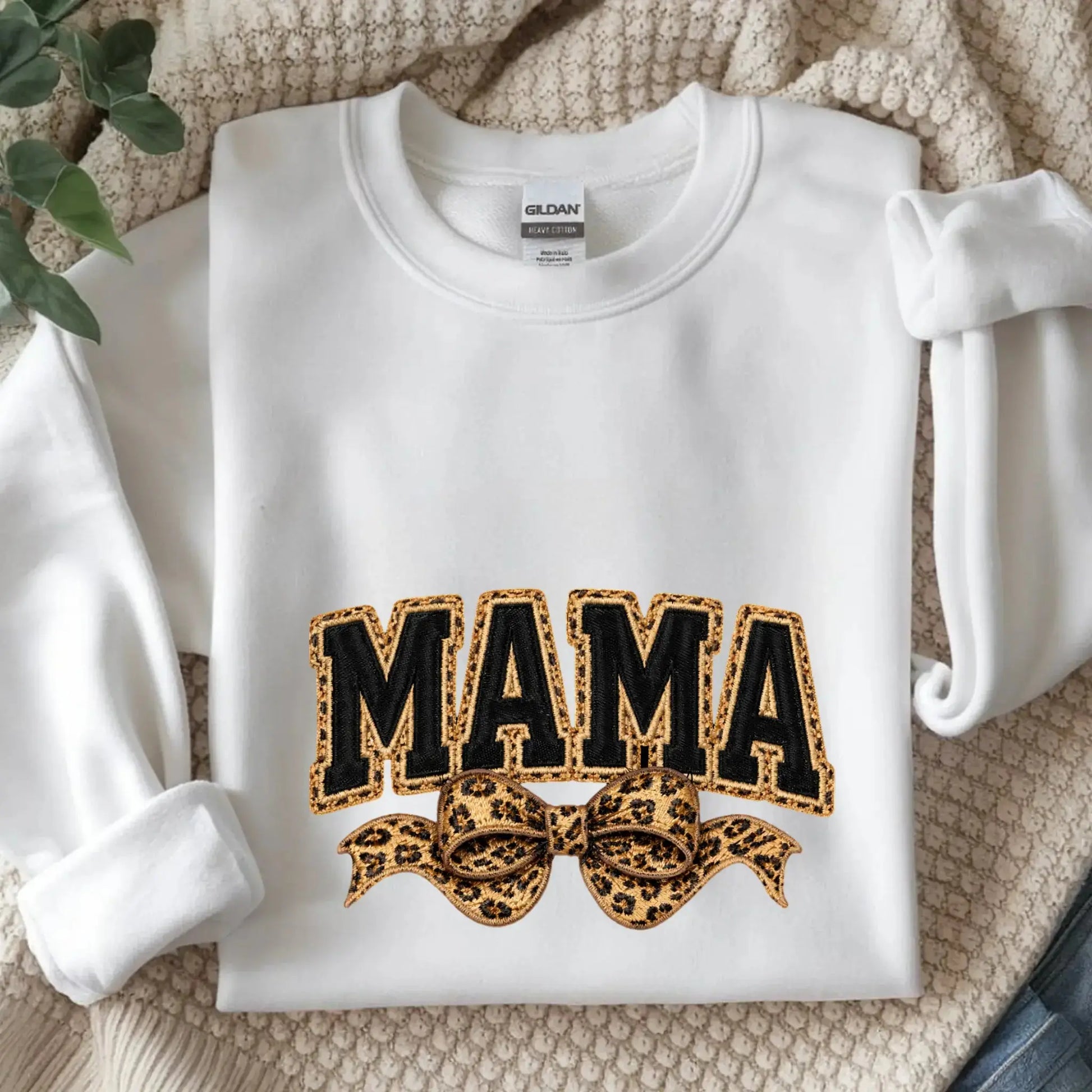 Mama Leopard Trendy Coquette Bow, Leopard Mama Yarn Sublimation, Varsity Mama Embroidery Shirt, Retro Mama, Mother’s Day Outfit - TrendyCustomApparel™