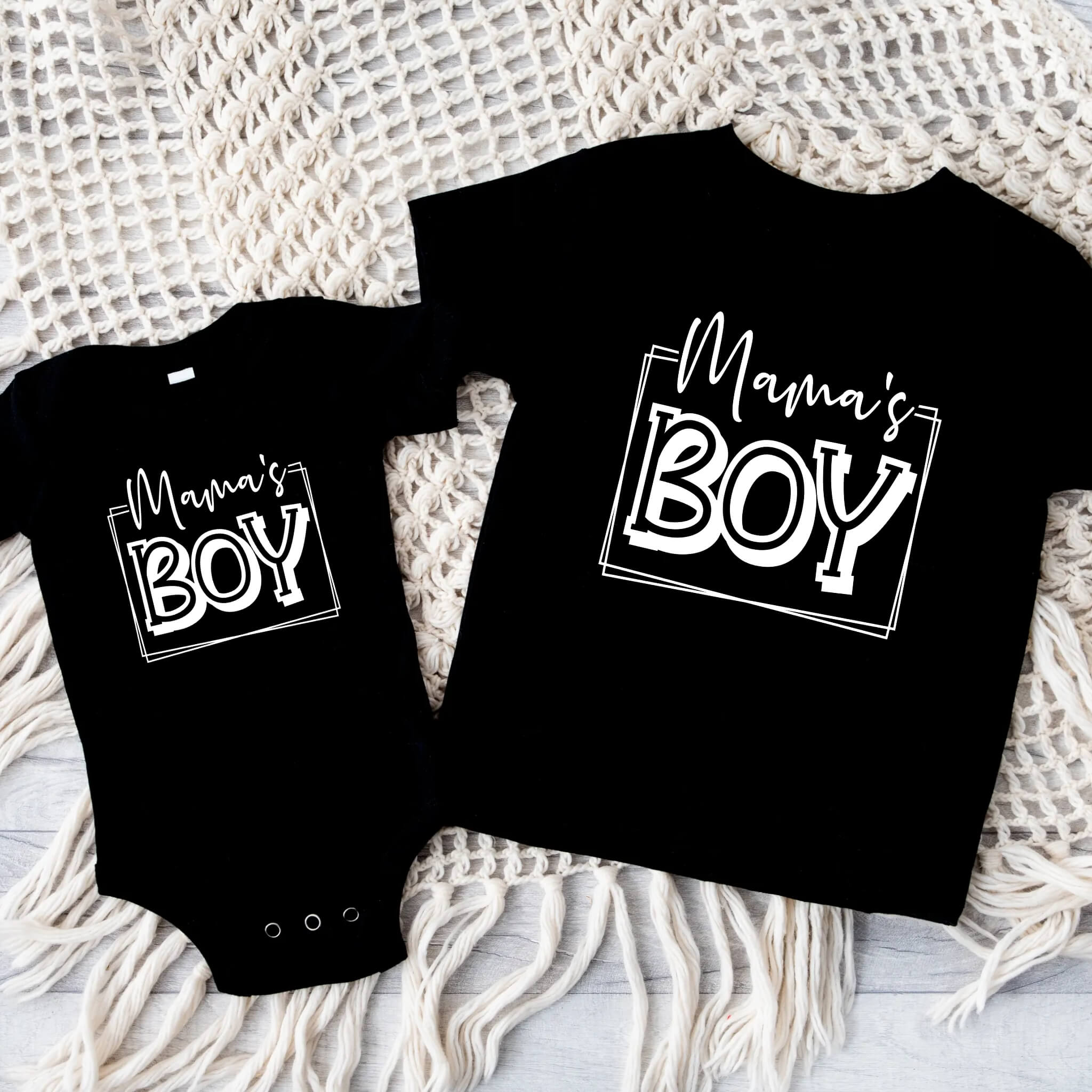 Mama's Boy Onesie or T-Shirt Cute Baby Shower Gift