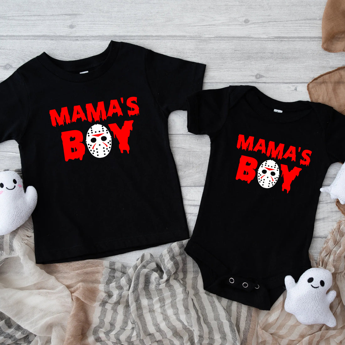 Halloween Mama's Boy Jason Mask Viernes 13 Camiseta con estampado gráfico