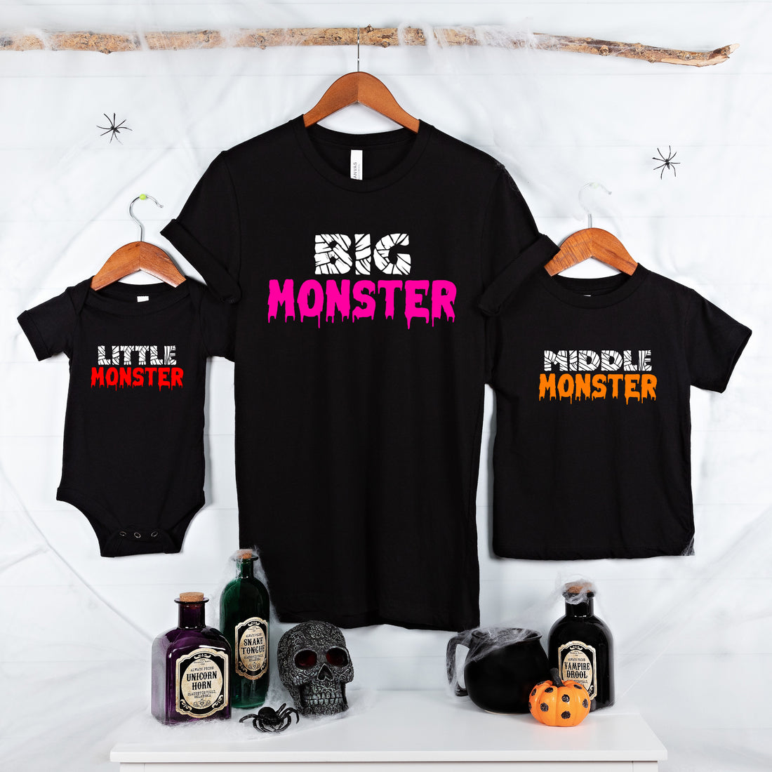 Halloween Matching Sibling Family Big, Middle, Little Customizable Unisex Graphic Print