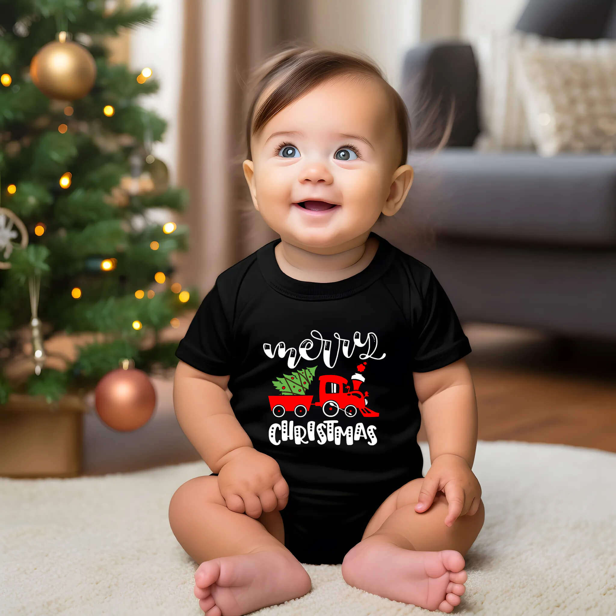 Christmas Merry Christmas Train Boy's / Girl's Graphic Print T-Shirt