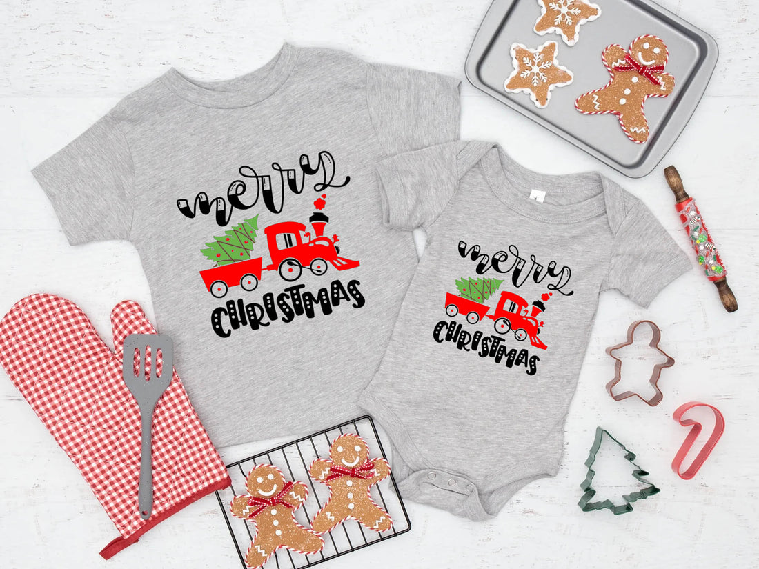 Camiseta con estampado gráfico para niño/niña Christmas Merry Christmas Train