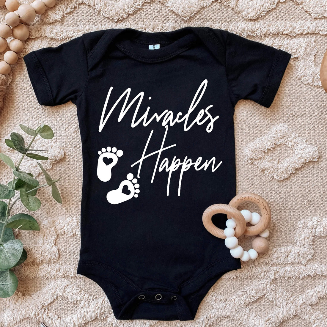 Personalized Pregnancy Announcement, Miracles Happen, Customized Baby Announcement Onesie