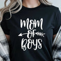 Mom of Boys Customizable Color Choice, DTF Women's Graphic Print T-Shirt - TrendyCustomApparel™