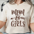 Mom of Girls Customizable Color Choice, DTF Women's Graphic Print T-Shirt - TrendyCustomApparel™