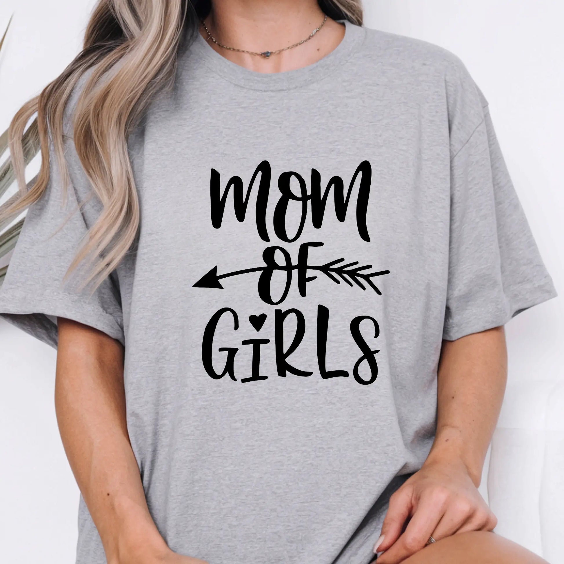 Mom of Girls Customizable Color Choice, DTF Women's Graphic Print T-Shirt - TrendyCustomApparel™