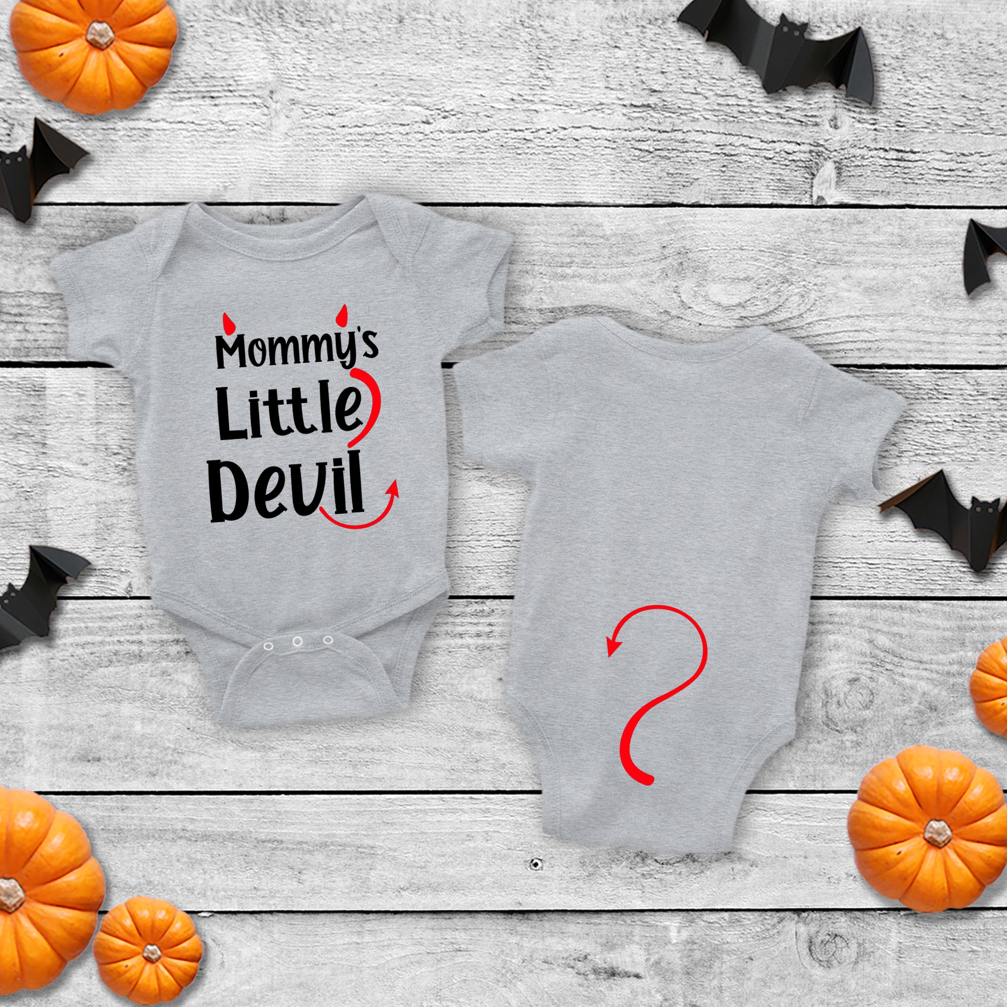 Halloween Mommy's Little Devil Baby Onesie Graphic Print
