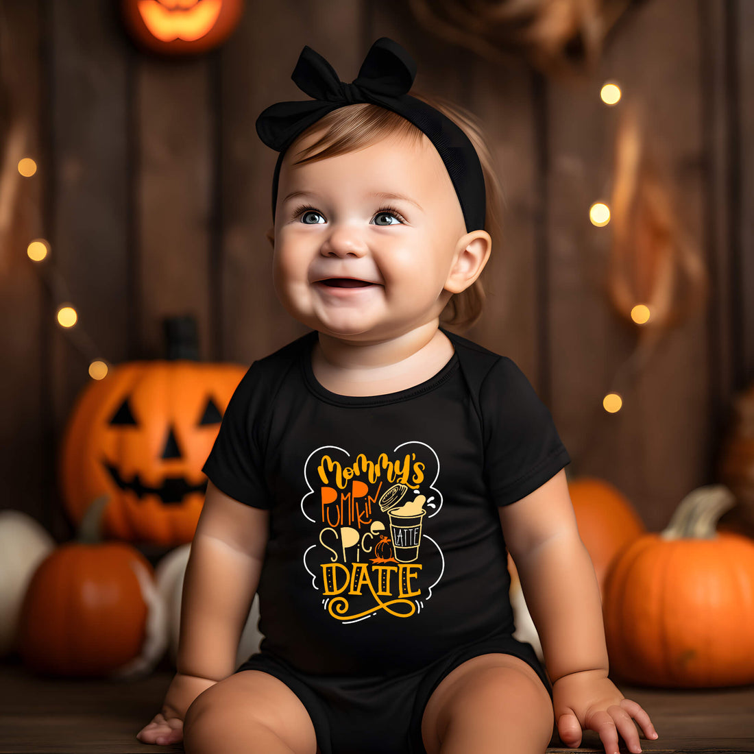 Fall Mommy's Pumpkin & Spice Date Kid's Graphic Print T-Shirt