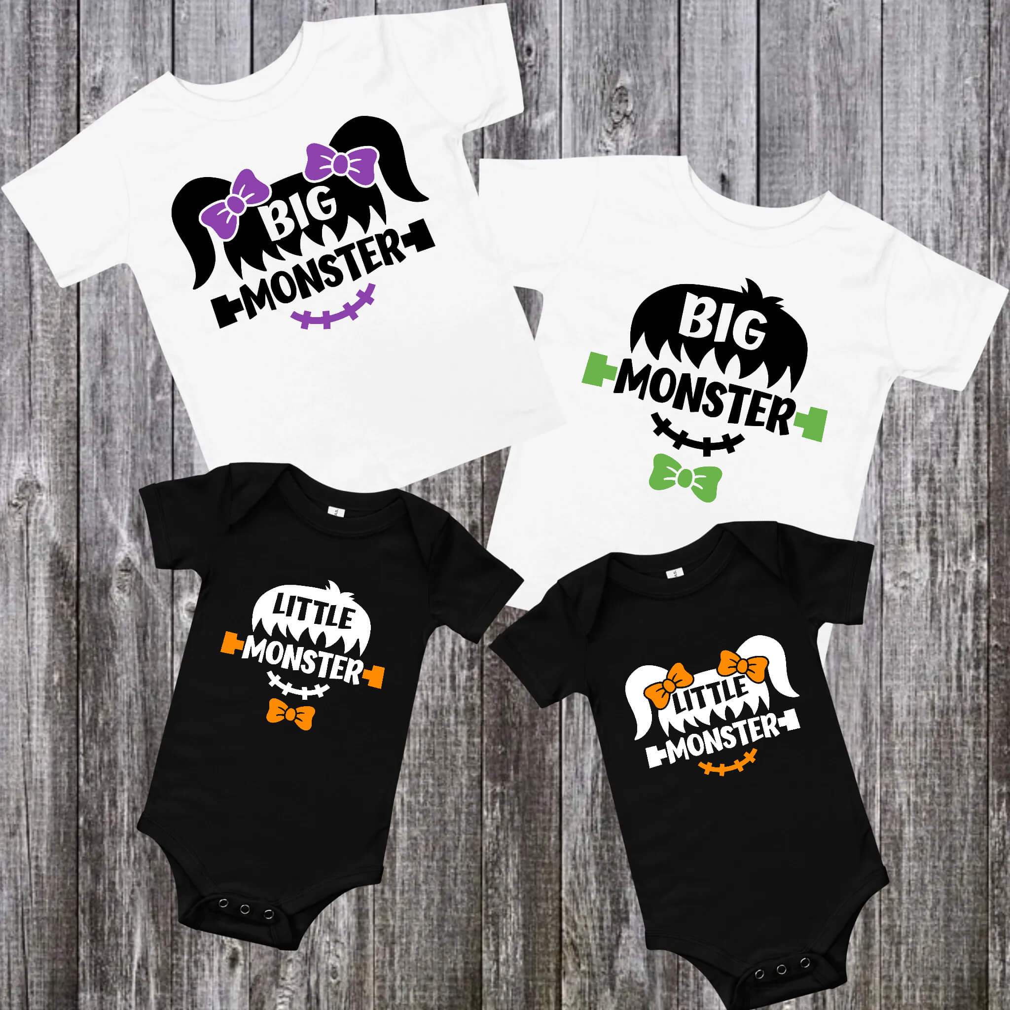 Halloween Big or Little Monster Boys Matching Sibling Graphic Print