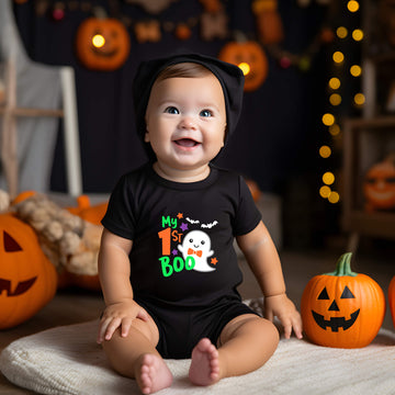 Halloween My First Boo Boy's or Girl's Baby Onesie Graphic Print