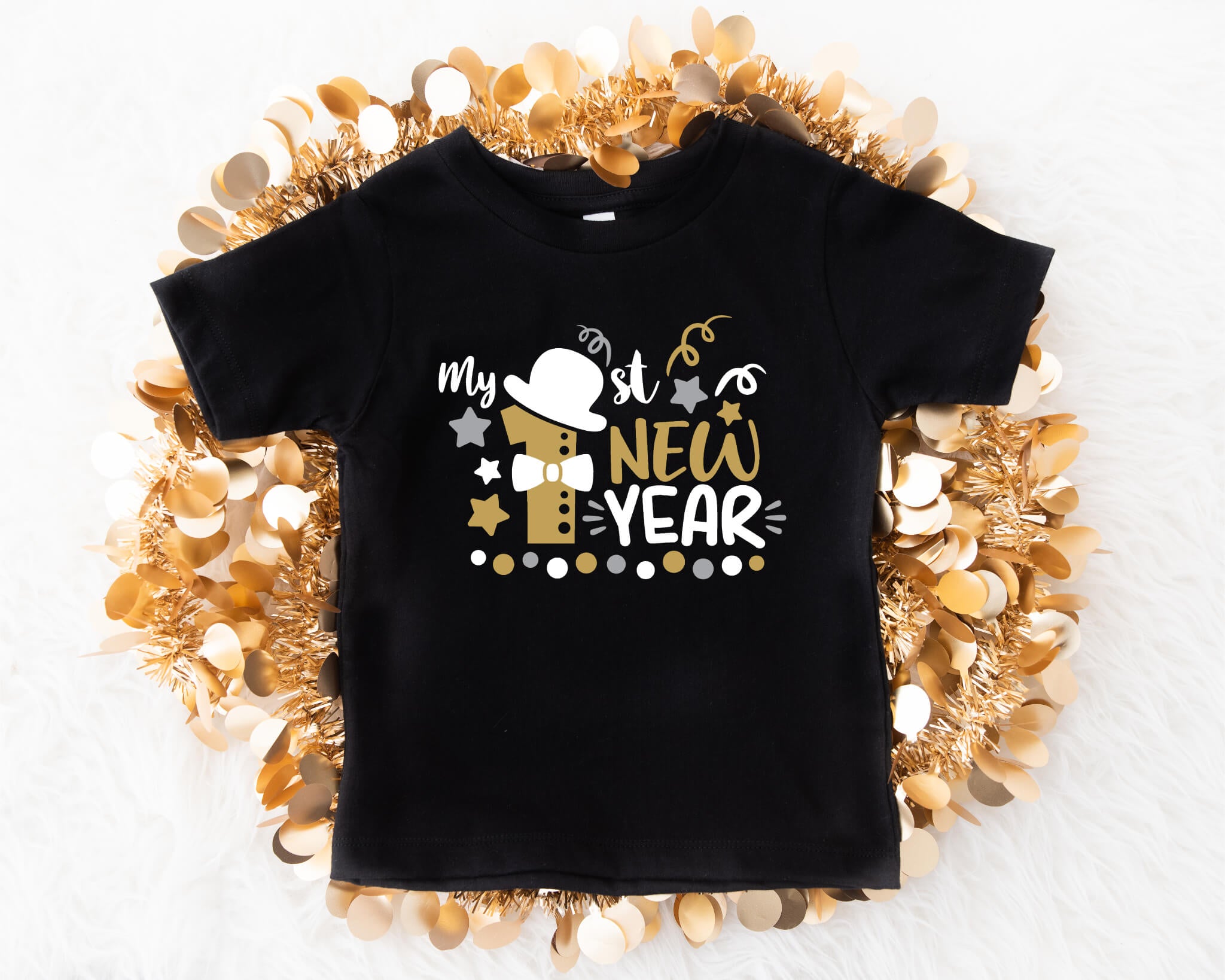 New Year's My 1st New Year Baby Boy Onesie Graphic Print T-Shirt