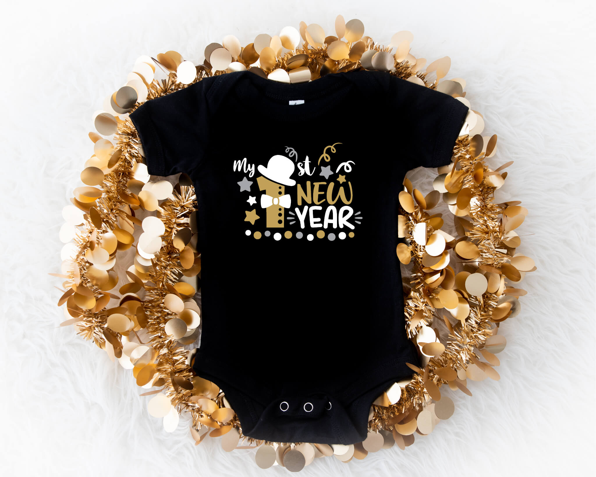 New Year's My 1st New Year Baby Boy Onesie Graphic Print T-Shirt
