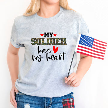 My Soldier Has My Heart Military Women's Graphic Print T-Shirt / Tank Top / Sweatshirt