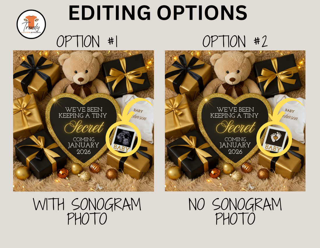 Digital Pregnancy Announcement, Tiny Secret Baby Reveal, Customizable New Years Themed, Personalized Editable Template