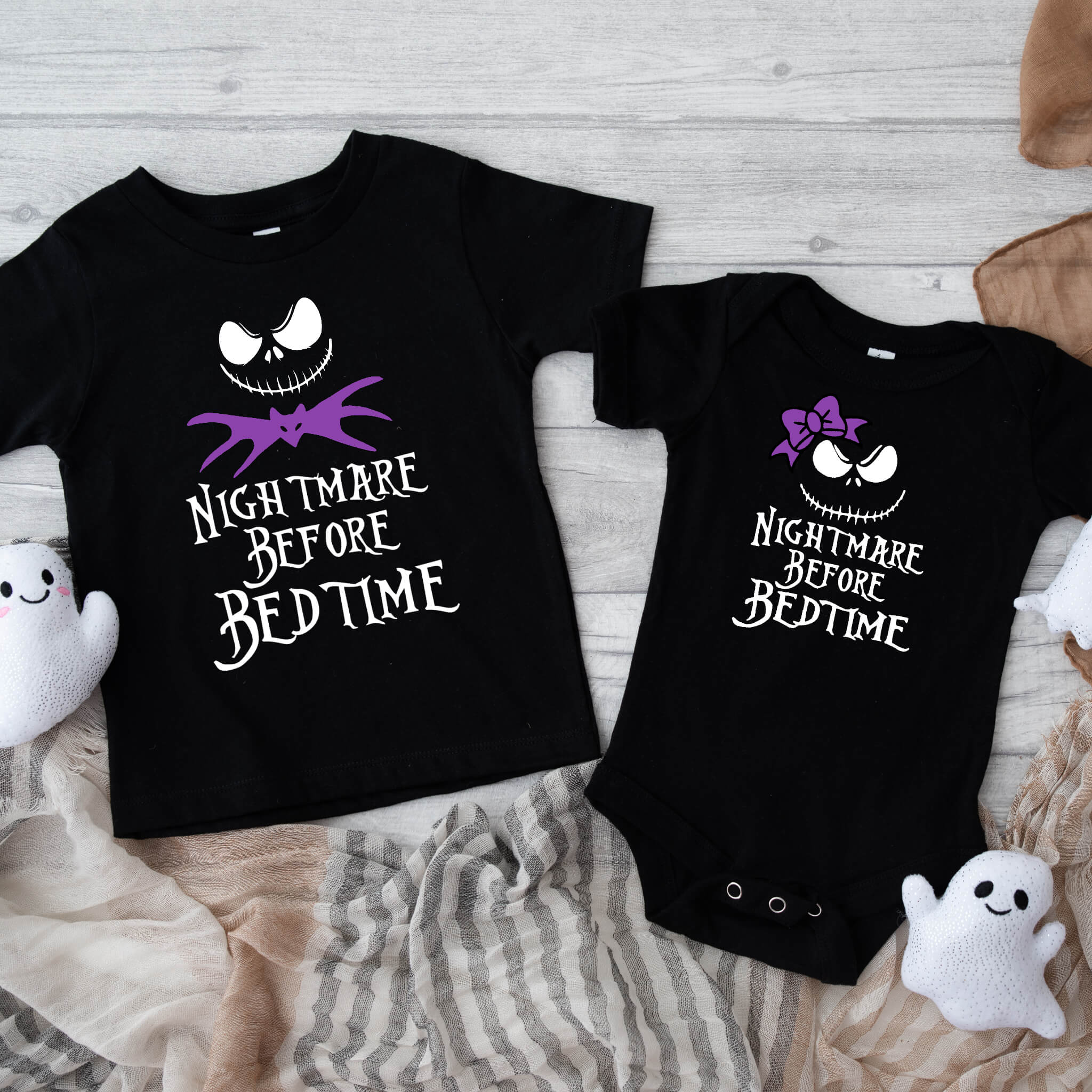 Halloween Nightmare Before Bedtime Baby Onesie, Infant, Toddler Graphic T-Shirt