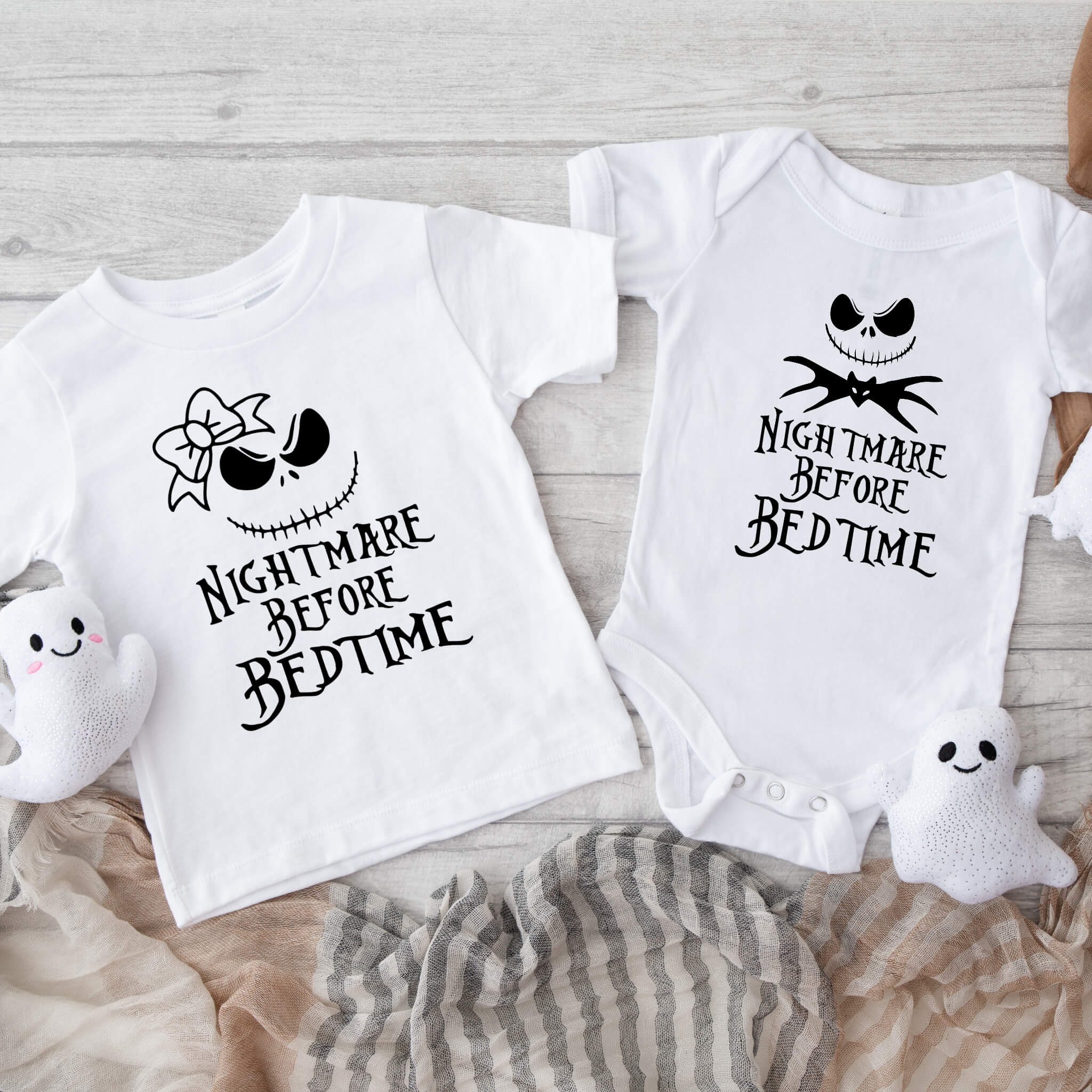Halloween Nightmare Before Bedtime Baby Onesie, Infant, Toddler Graphic T-Shirt