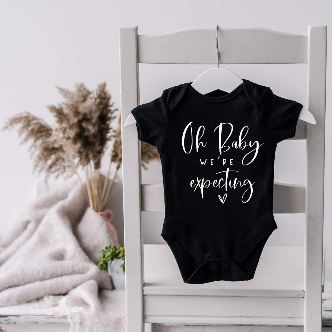 Personalized Pregnancy Announcement, Oh Baby We're Expecting, Customized Baby Announcement Onesie