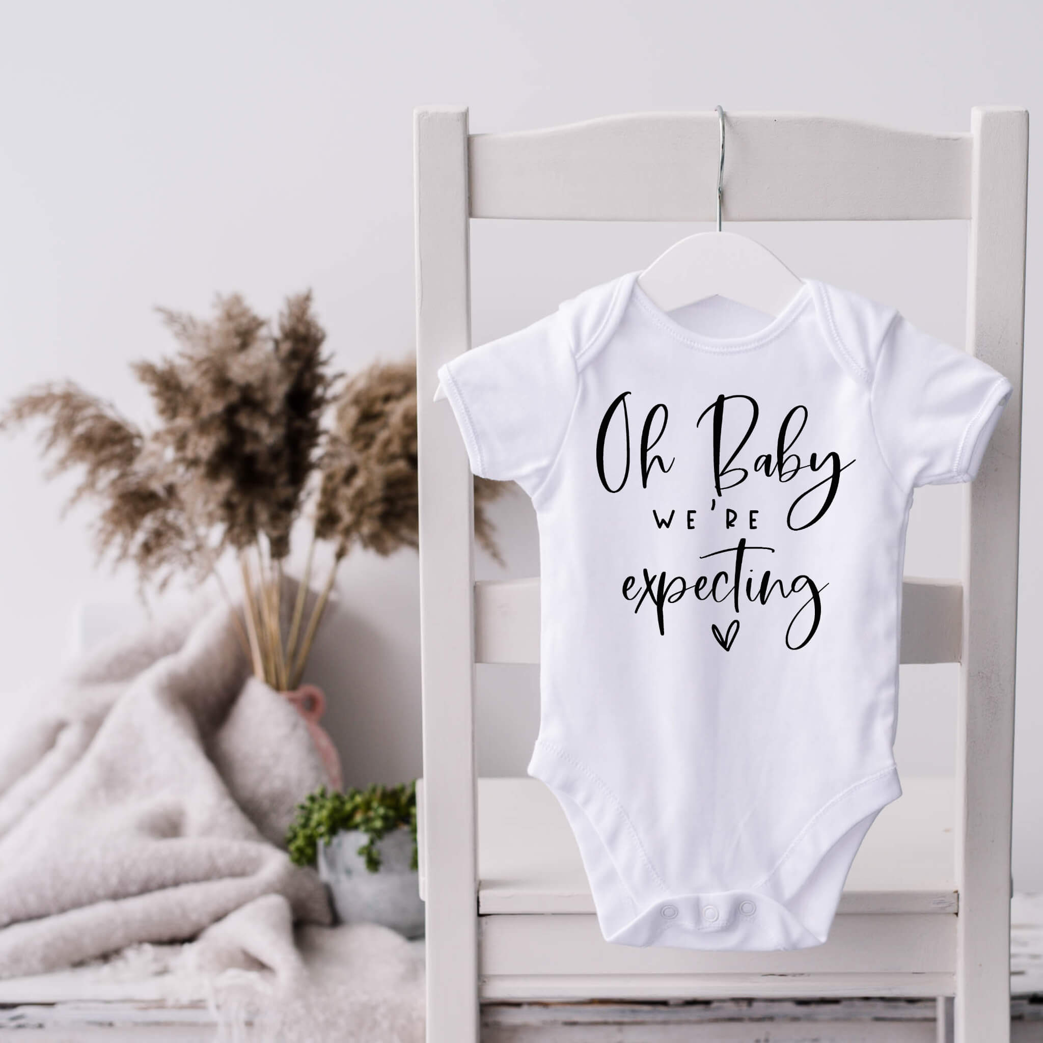 Personalized Pregnancy Announcement, Oh Baby We're Expecting, Customized Baby Announcement Onesie