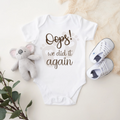 Personalized Pregnancy Announcement, Oops We Did It Again, Customized Baby Announcement Onesie TrendyCustomApparel™