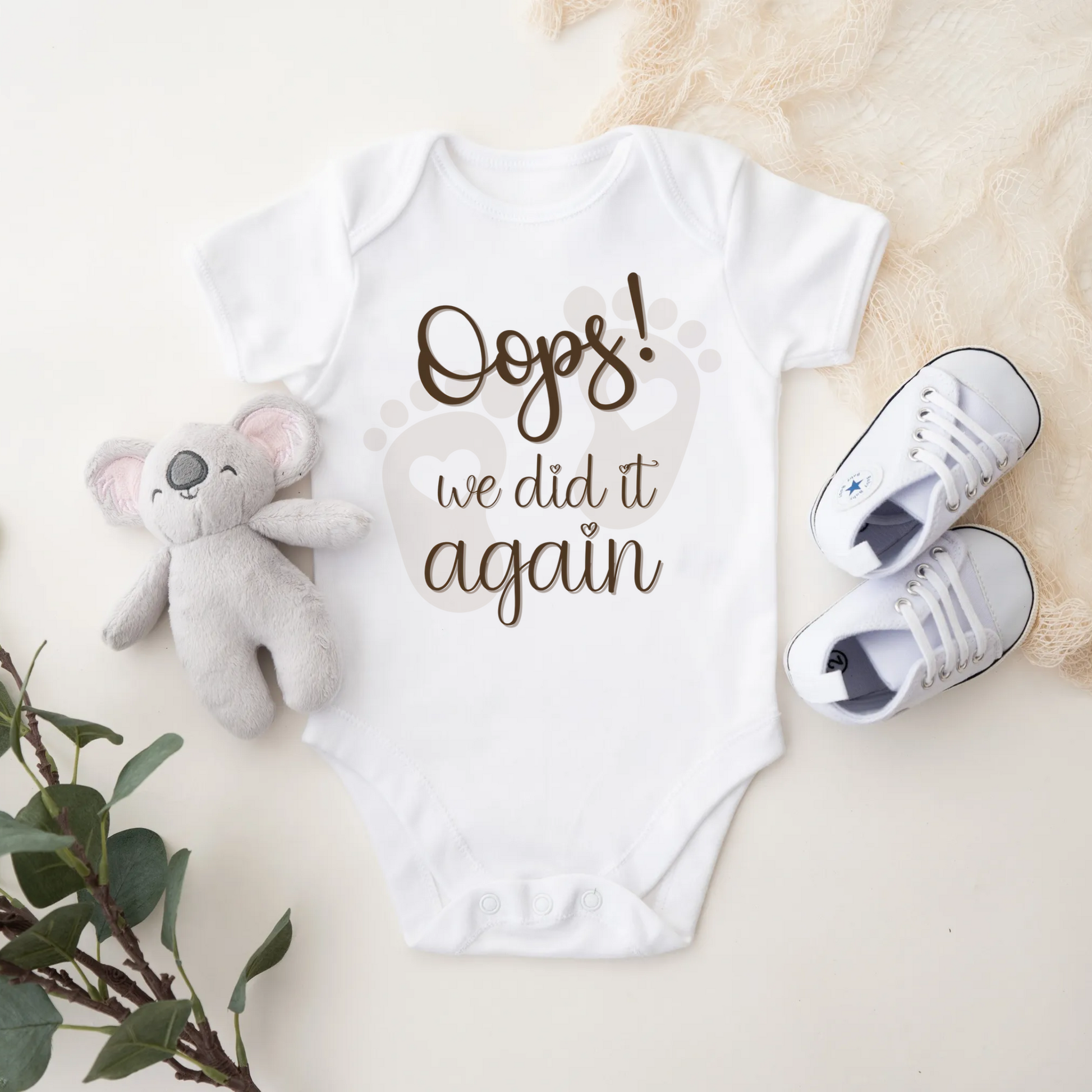 Personalized Pregnancy Announcement, Oops We Did It Again, Customized Baby Announcement Onesie TrendyCustomApparel™