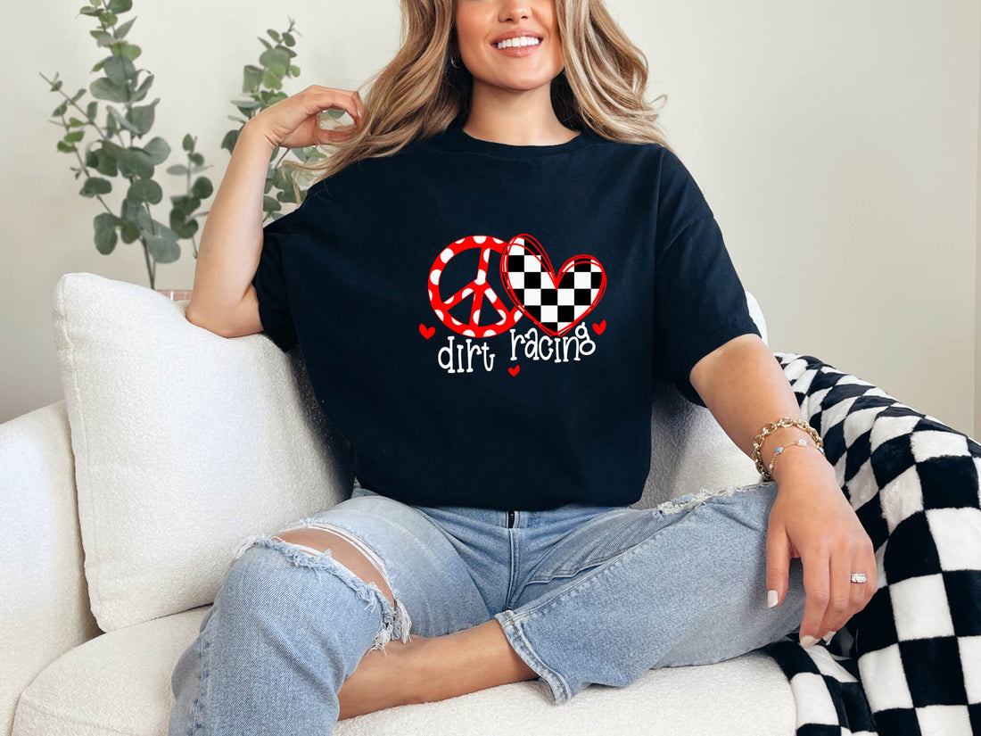 Racing - Peace Love Dirt Racing Women's Graphic Print T-Shirt