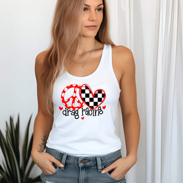 Racing - Peace Love Drag Racing Women's Graphic Print Tank Top