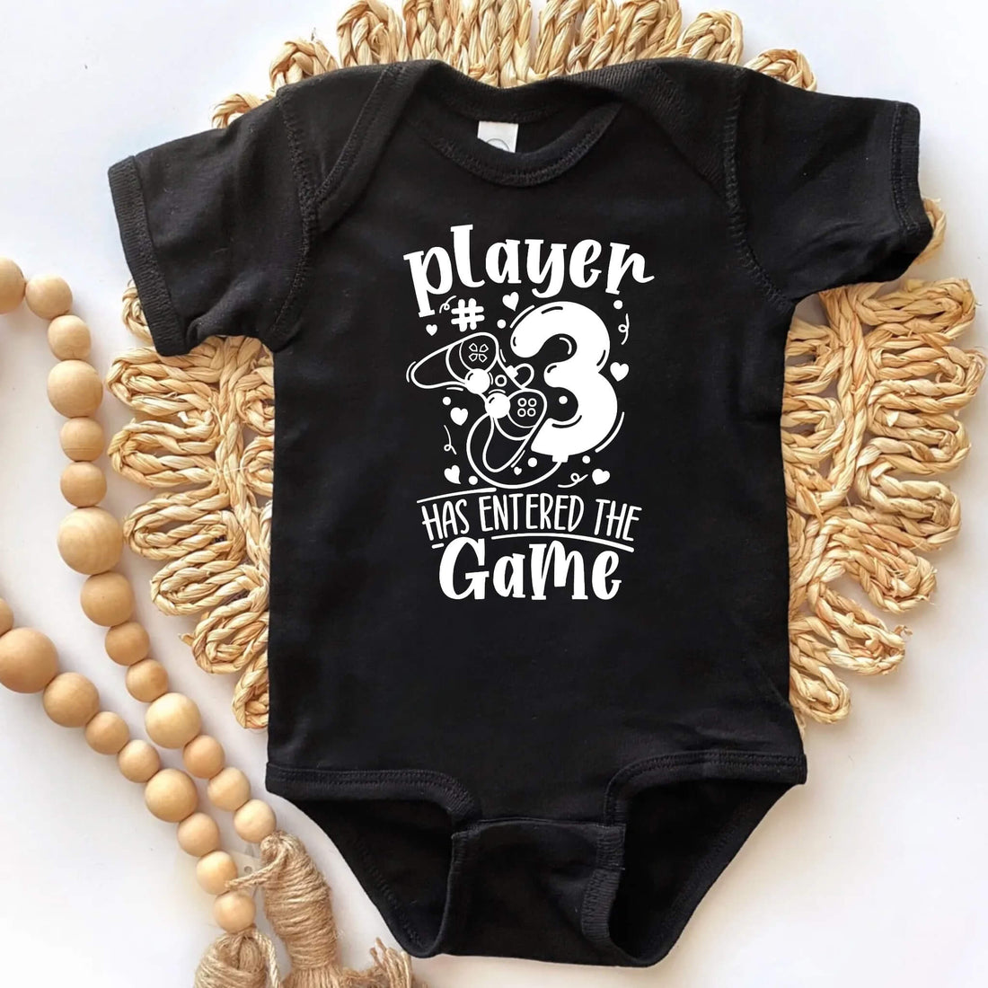 Anuncio de embarazo personalizado, jugador 1, 2, 3, 4 ha entrado al juego, papá, abuela, abuelo, tía, futuro tío, anuncio de embarazo de jugador, videojugador personalizado anuncio de embarazo de bebé Onesie