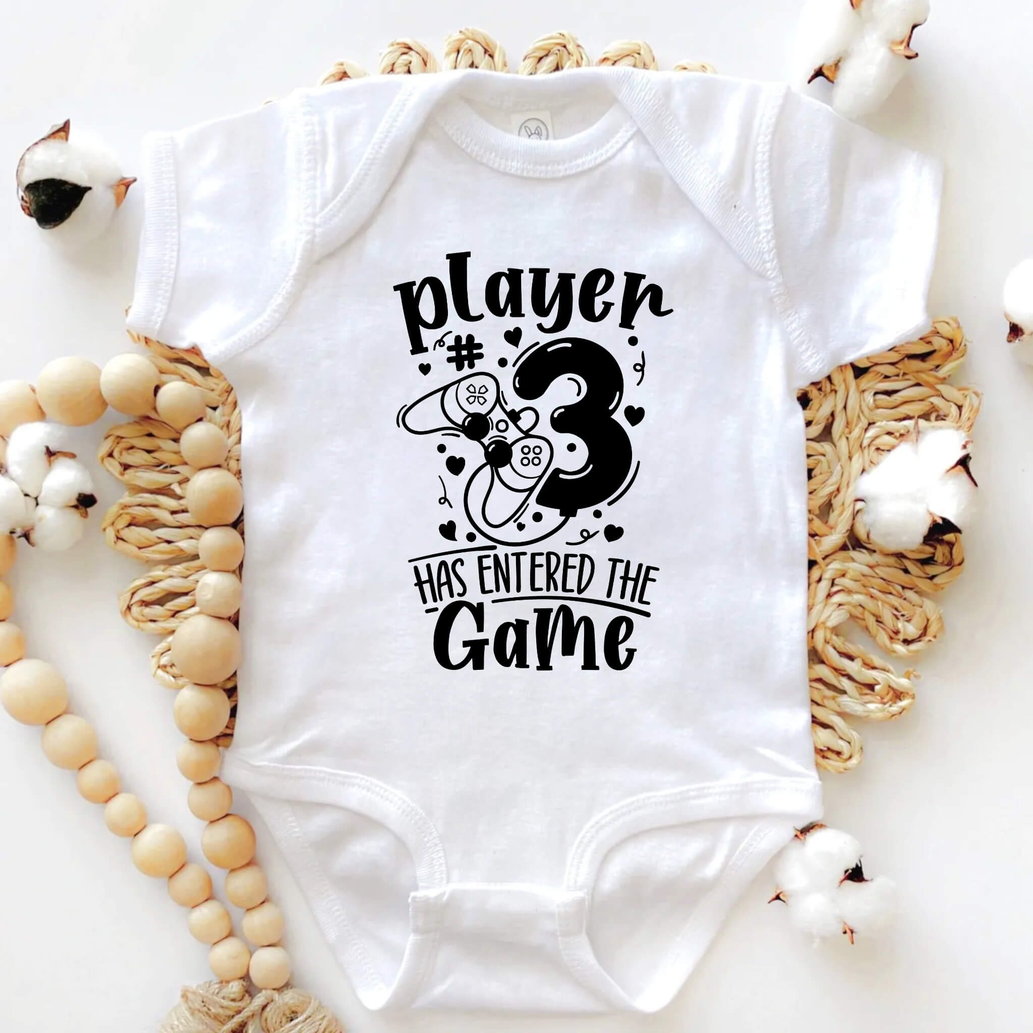 Anuncio de embarazo personalizado, jugador 1, 2, 3, 4 ha entrado al juego, papá, abuela, abuelo, tía, futuro tío, anuncio de embarazo de jugador, videojugador personalizado anuncio de embarazo de bebé Onesie