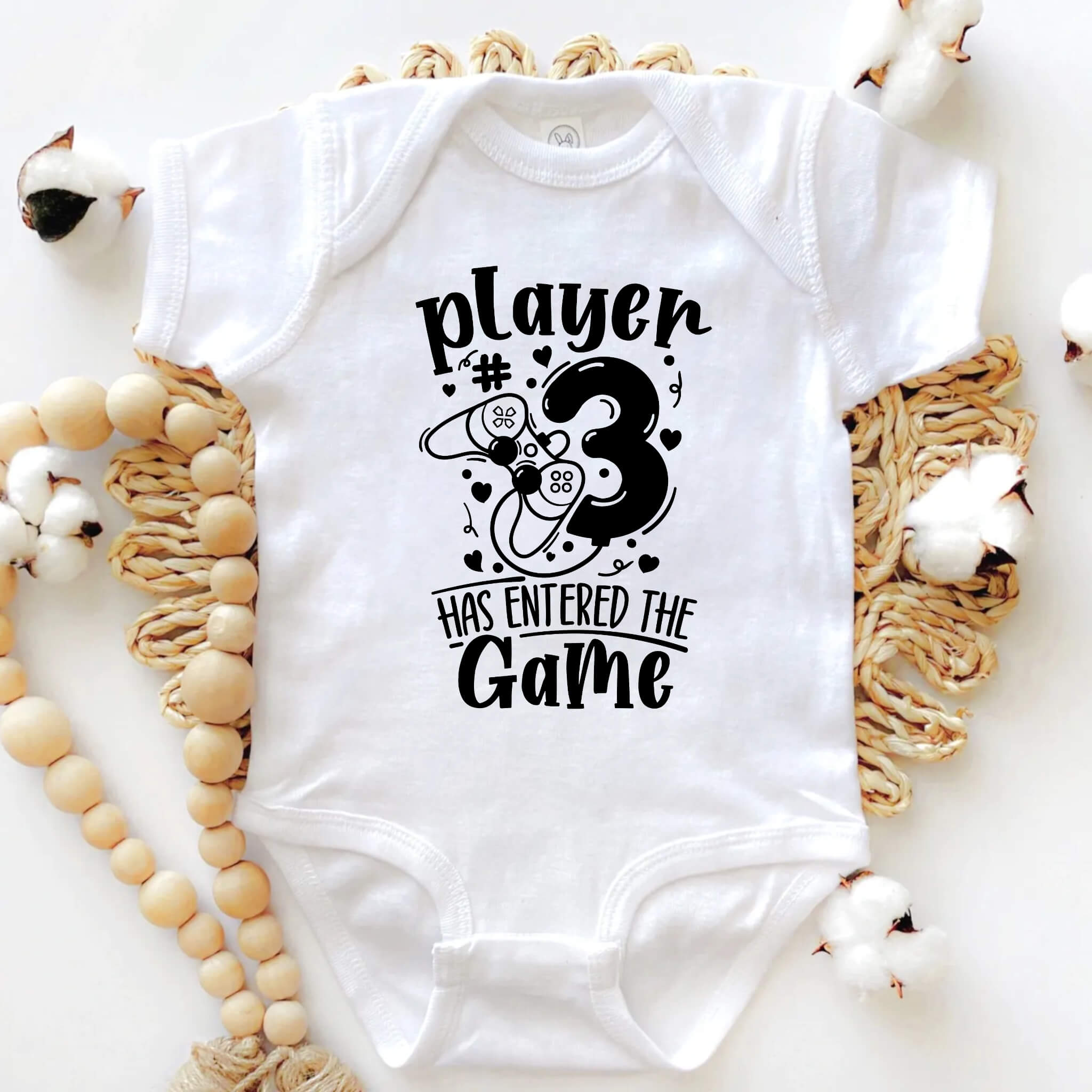 Personalized Pregnancy Announcement, Player 1, 2, 3, 4 Has Entered The Game, Dad, Grandma, Grandpa, Auntie, Uncle To Be, Gamer Pregnancy Announcement, Video Gamer Customized Baby Pregnancy Announcement Onesie