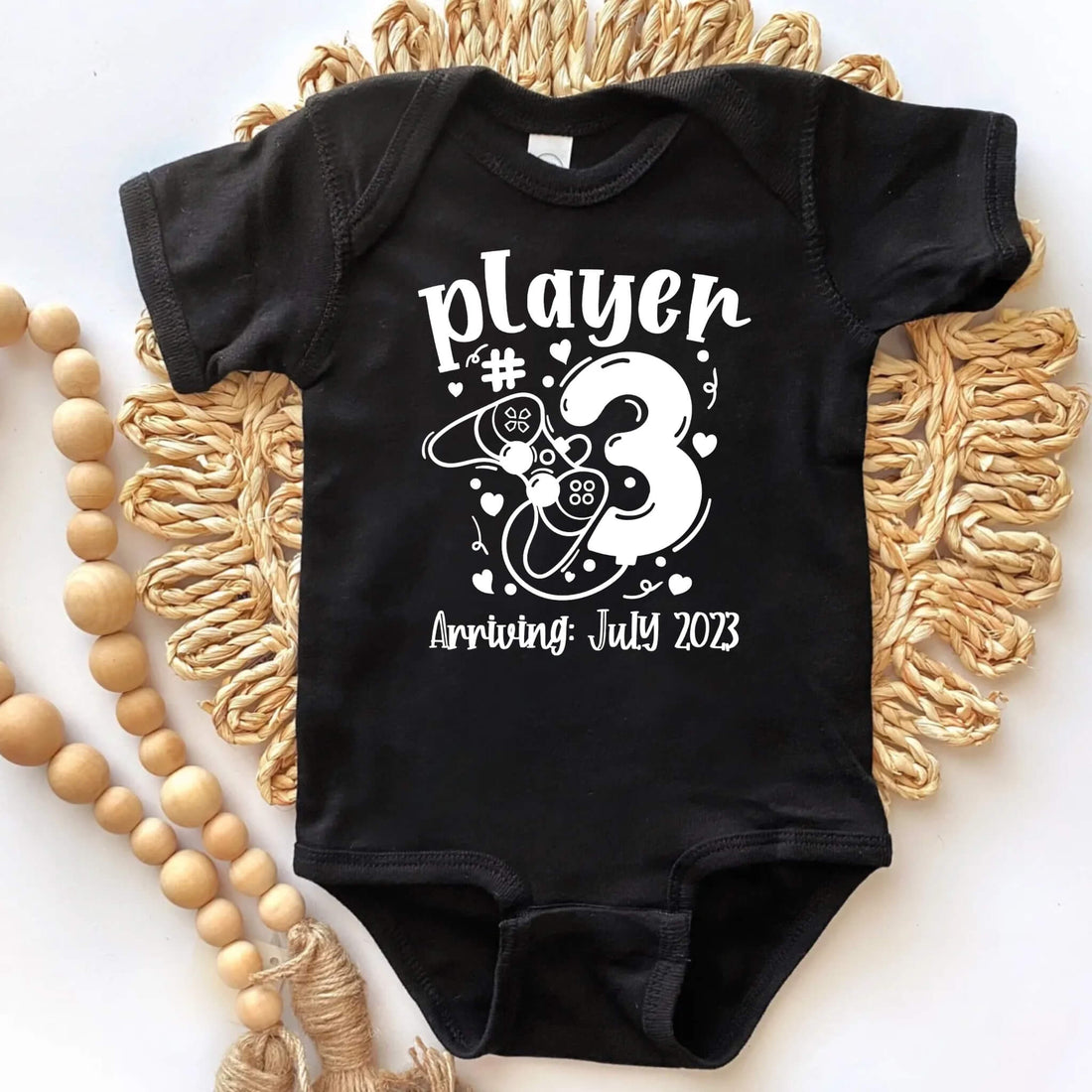 Anuncio de embarazo personalizado, jugador 1, 2, 3, 4 llegando, papá, abuela, abuelo, tía, futuro tío, anuncio de embarazo de jugador, videojugador personalizado anuncio de embarazo de bebé Onesie