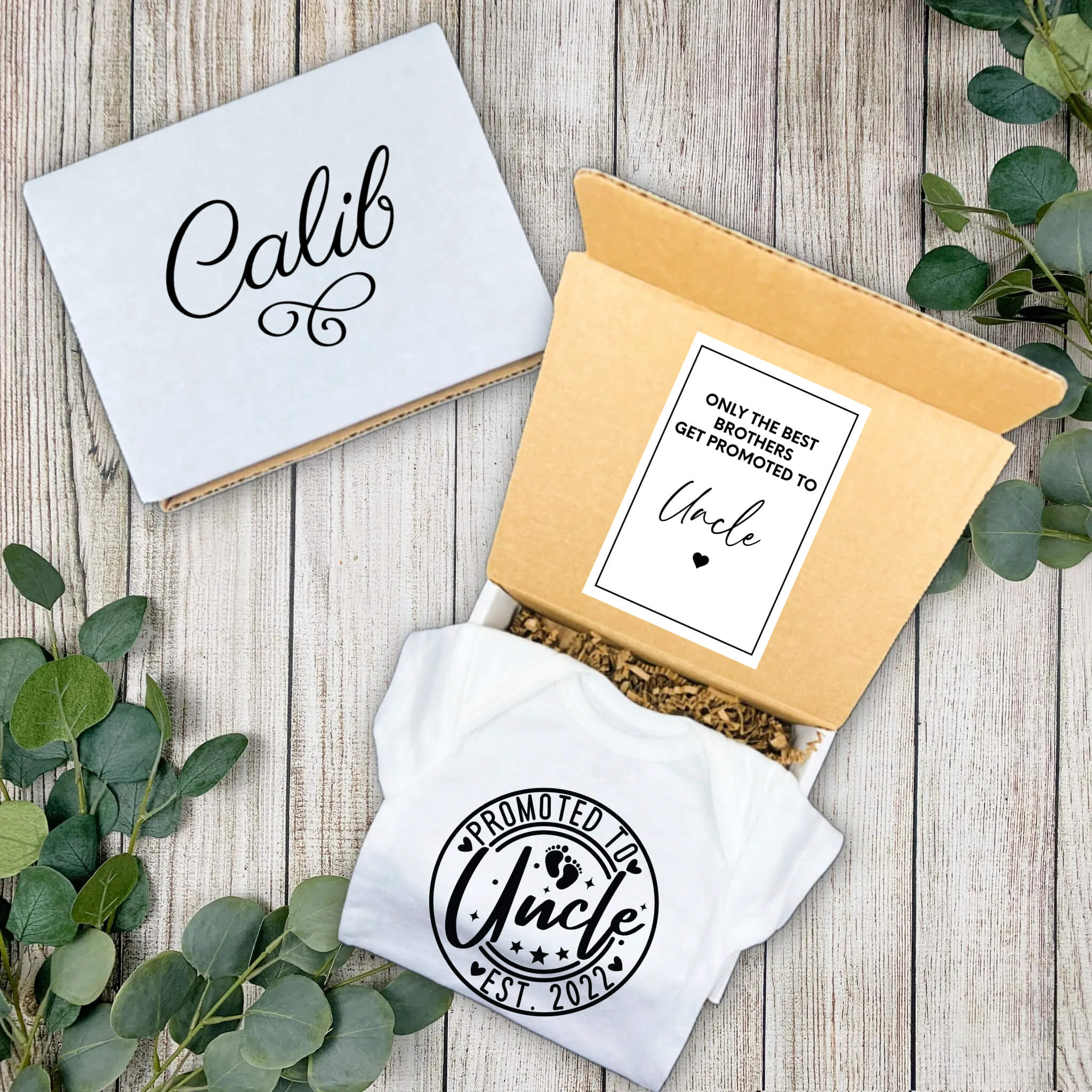 Personalized Pregnancy Announcement, Uncle To Be, Customized Baby Announcement Onesie, Personalized Pregnancy Announcement Gift Box, Personalized Baby Announcement Gift Box